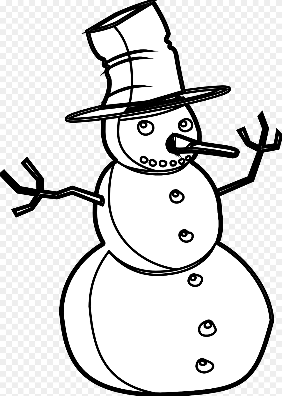 Snowman Black And White Snowman Black And White Christmas Christmas Symbols Clip Art Black And White, Nature, Outdoors, Winter, Snow Free Png