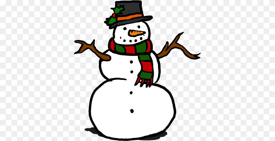 Snowman Black And White Snowman Clipart Black, Nature, Outdoors, Snow, Winter Png Image