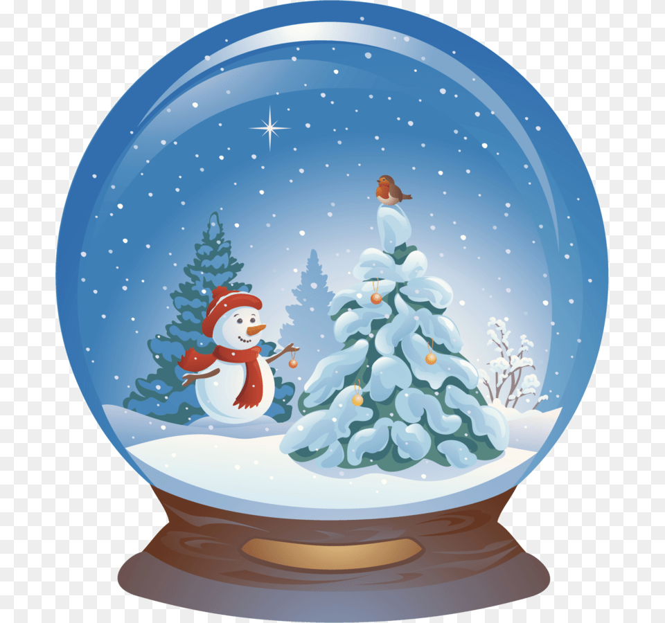 Snowman Blue Ball Claus Illustration Crystal Santa Christmas Tree Snow Globe Clipart, Outdoors, Nature, Winter, Christmas Decorations Png