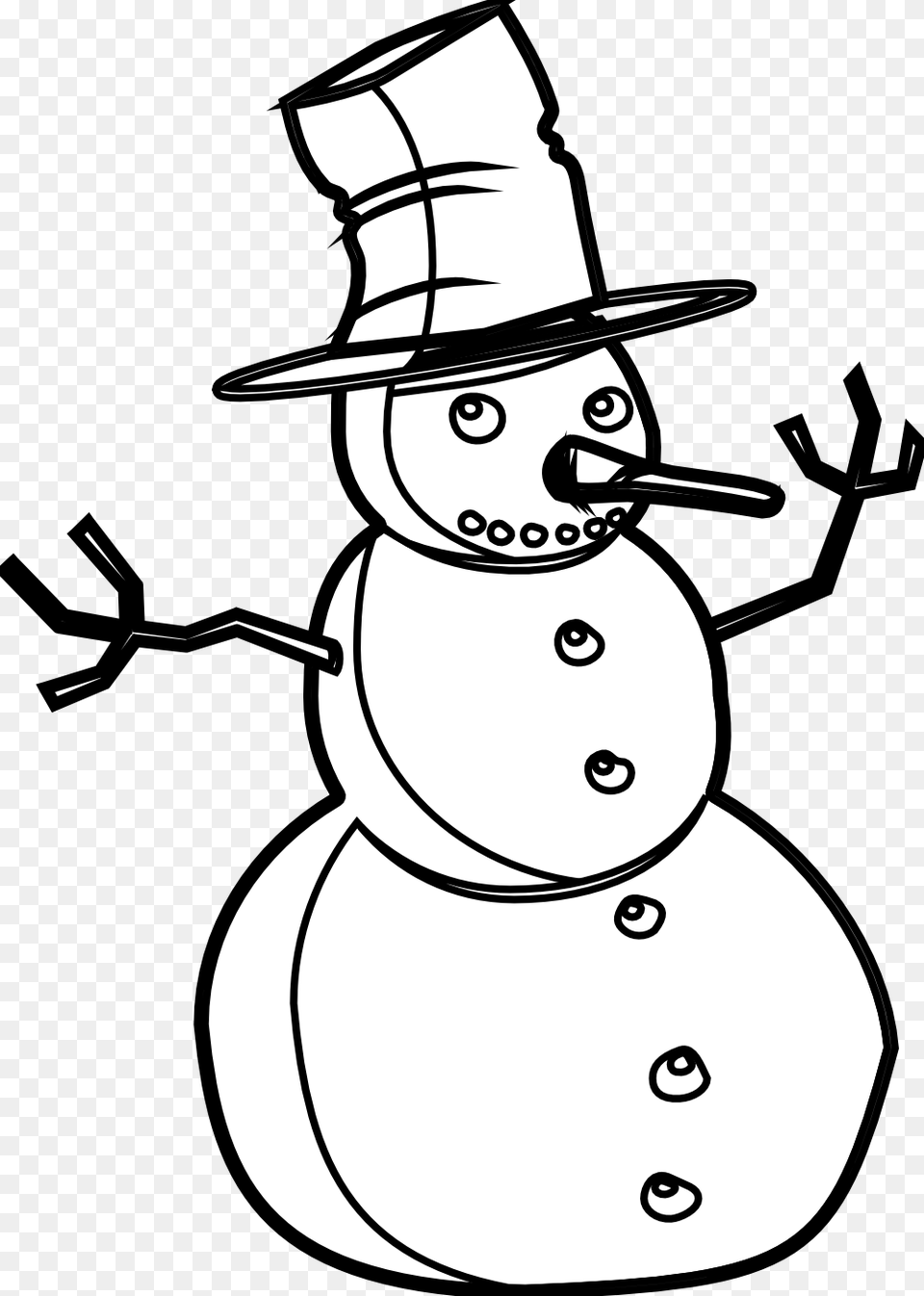 Snowman Clipart Black And White, Nature, Outdoors, Winter, Snow Free Transparent Png