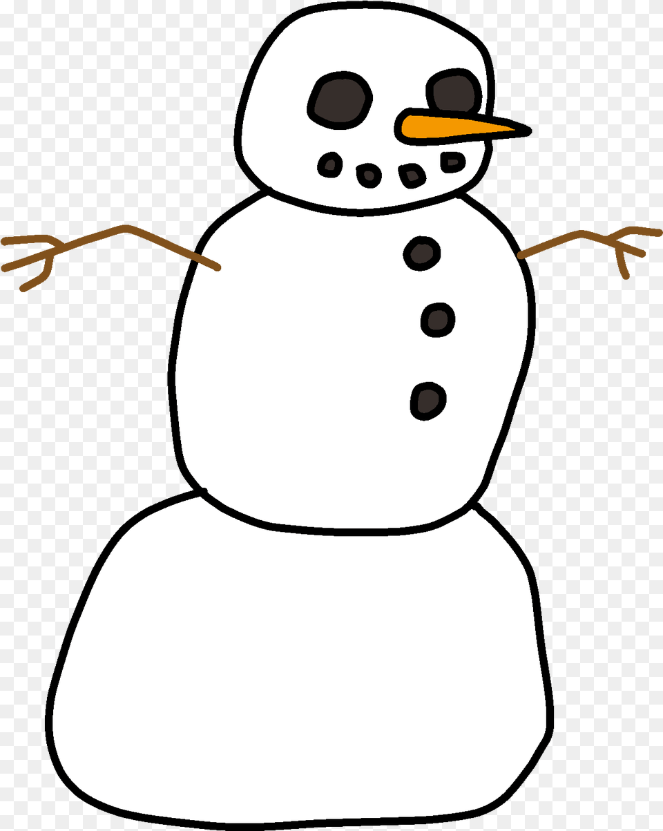 Snowman Clipart Plain Snowman, Nature, Outdoors, Snow, Winter Free Transparent Png