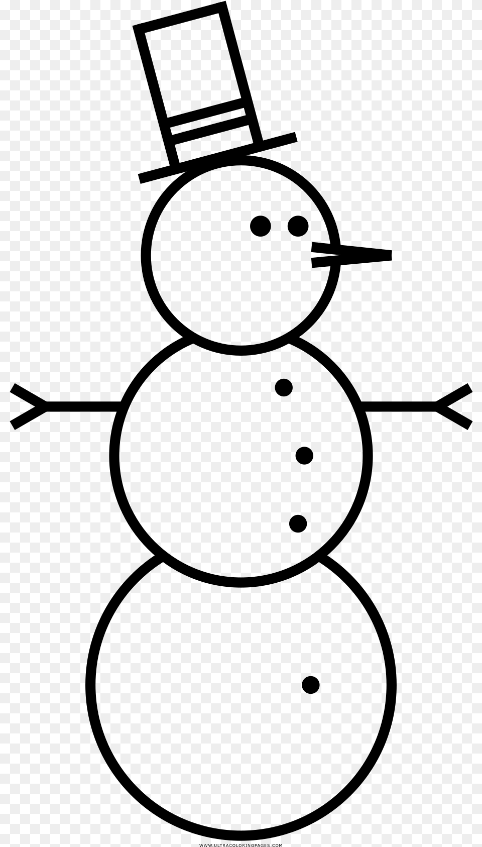 Snowman Coloring, Gray Free Png Download