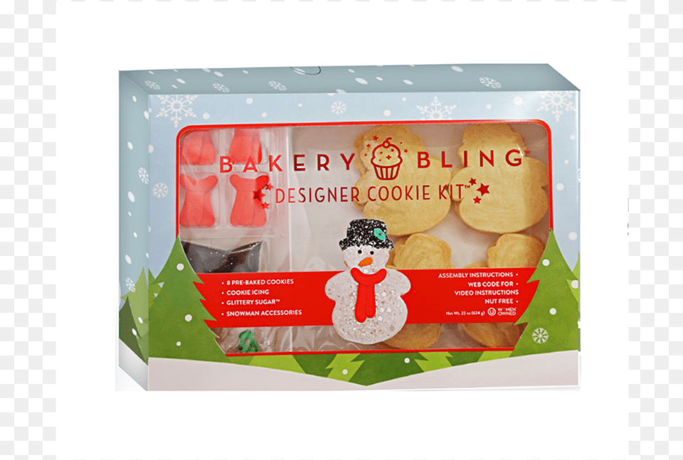 Snowman Designer Cookie Kit By Bakery Bling Comes With Event, Food, Sweets, Face, Person Free Transparent Png