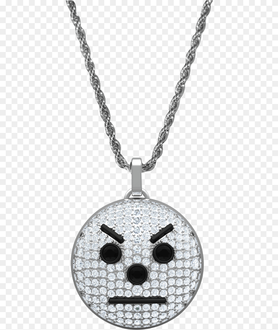Snowman Emoji Pendant And Chain White Gold Shop The Sweets And The City, Accessories, Jewelry, Necklace, Diamond Free Png Download