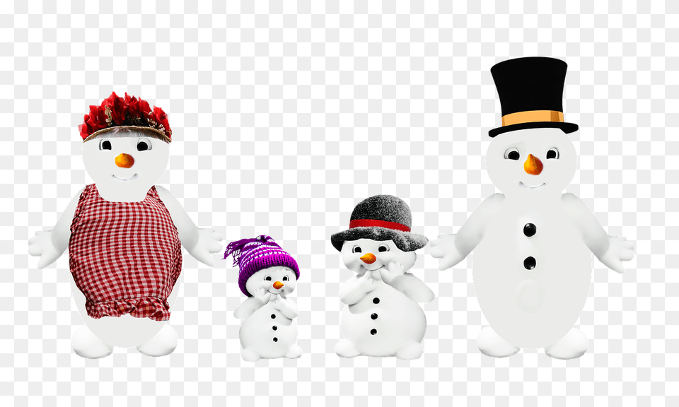 Snowman Family, Nature, Outdoors, Winter, Snow Free Transparent Png