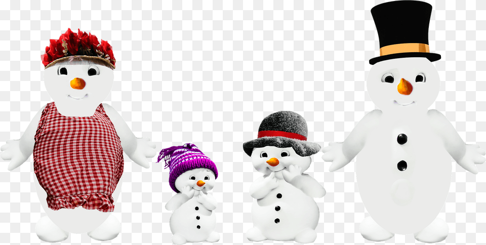 Snowman Family Clipart, Nature, Outdoors, Winter, Snow Free Transparent Png