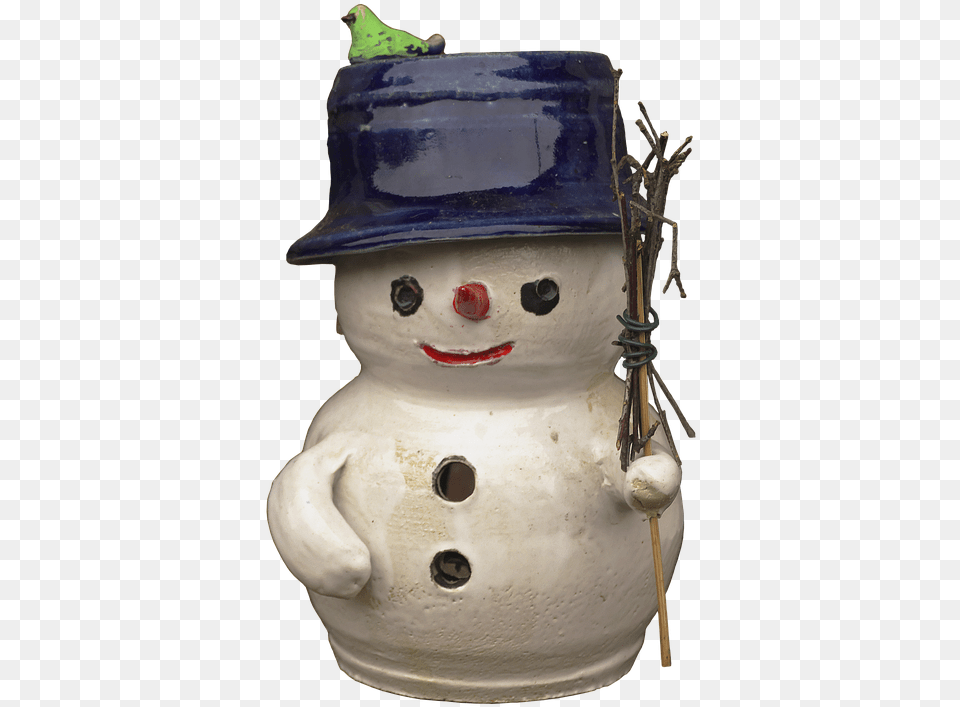 Snowman Figure Ceramic Face Sculpture Muneco De Nieve En Ceramica Al Frio, Nature, Outdoors, Winter, Snow Free Png