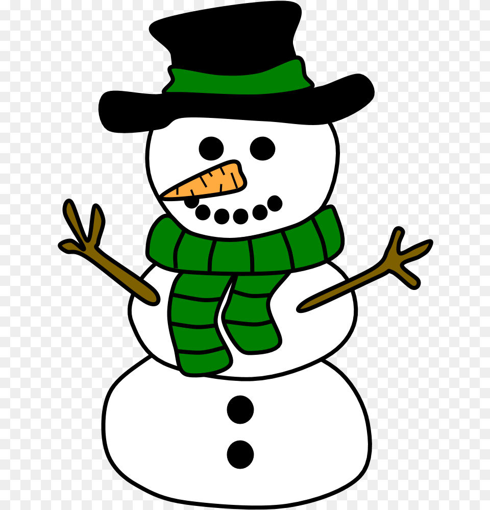 Snowman Hat Scarf Green, Nature, Outdoors, Winter, Snow Free Png