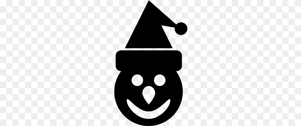 Snowman Head With Bonnet Of Christmas Vector Santa Claus, Gray Png
