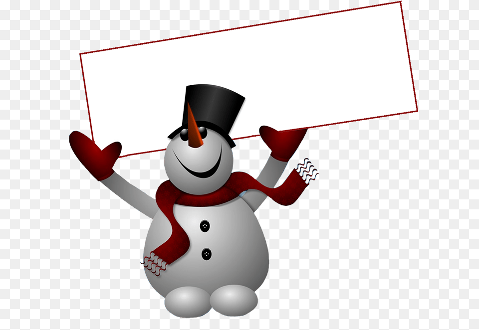 Snowman Image Clipart Snowman With Sign, Nature, Outdoors, Winter, Snow Png