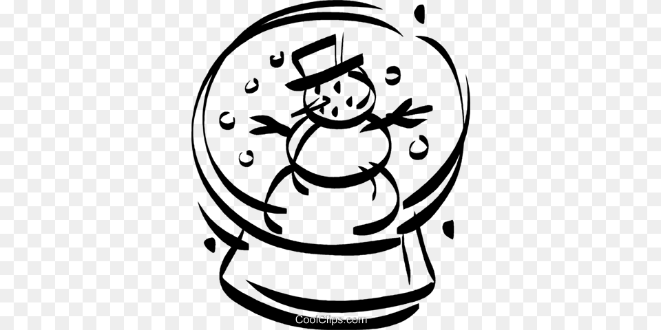 Snowman In A Snow Globe Royalty Free Vector Clip Art Illustration, Electronics, Person, Phone, Alarm Clock Png Image