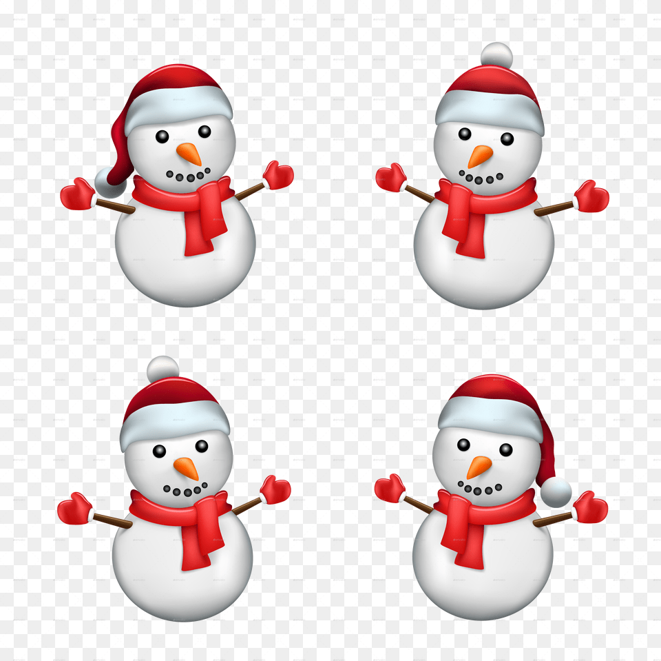 Snowman In Santa Hat Transparent Background Snowman With Christmas Hat, Nature, Outdoors, Winter, Snow Png