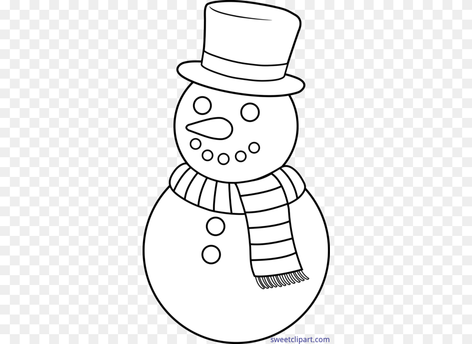 Snowman Lineart Clip Art, Nature, Outdoors, Winter, Snow Free Png Download