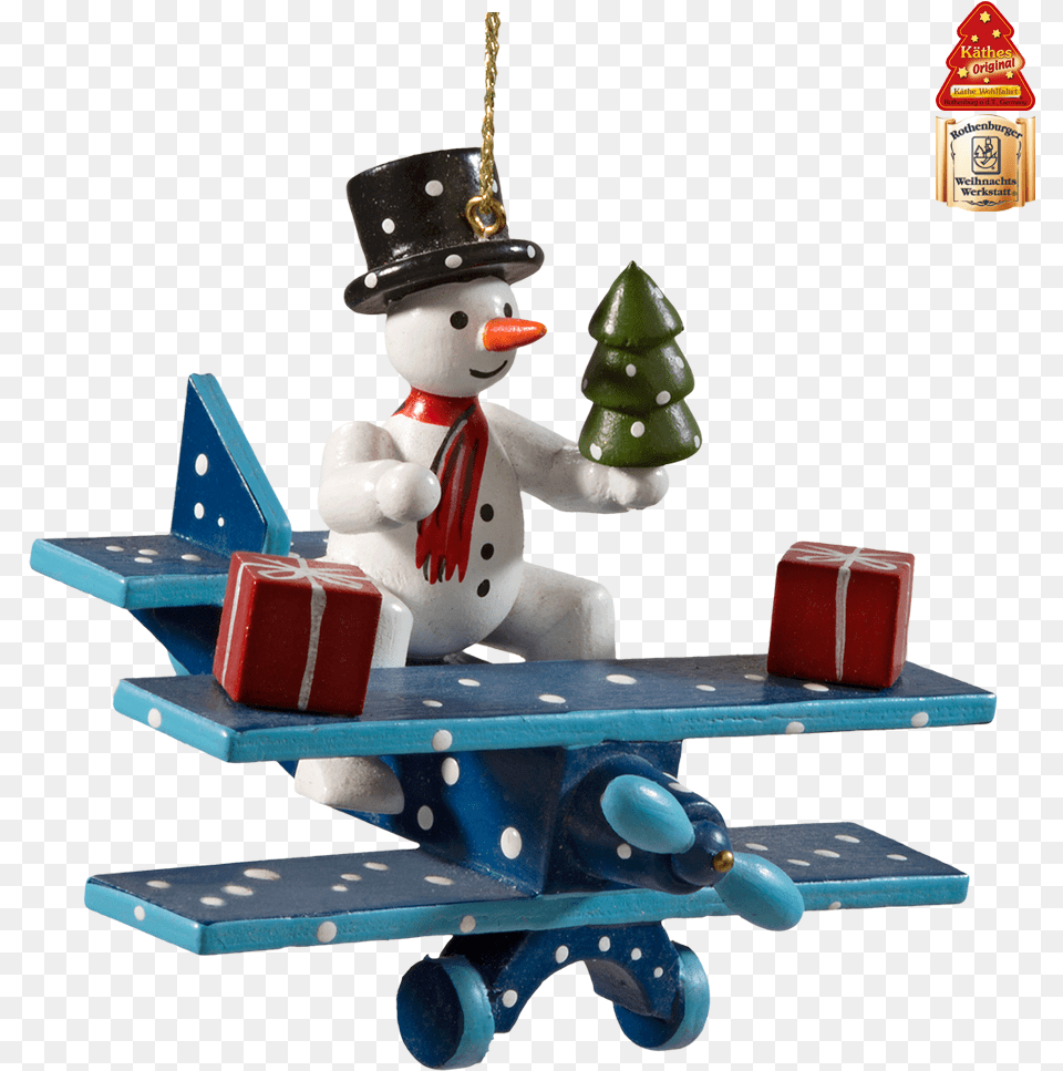 Snowman On Plane Cartoon, Outdoors, Nature, Figurine, Winter Png Image