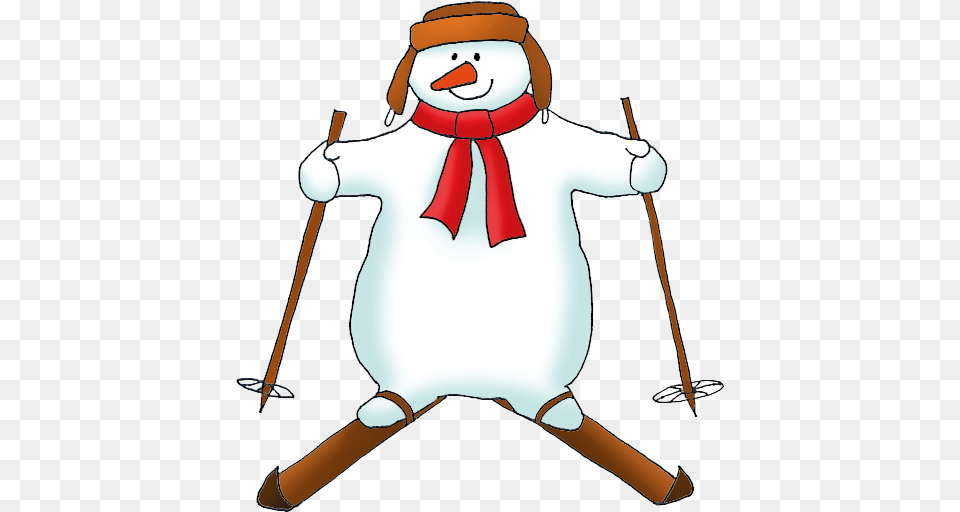 Snowman On Skis Clipart Snowman Clipart On Skis, Nature, Outdoors, Winter, Snow Free Png