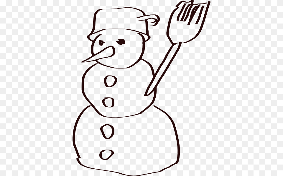 Snowman Sketch Clip Art, Cutlery, Fork, Winter, Outdoors Free Png Download