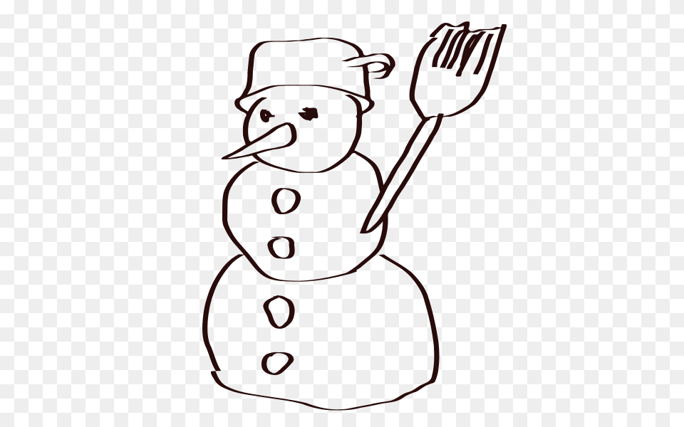 Snowman Sketch Clip Arts For Web, Cutlery, Fork, Smoke Pipe Png Image