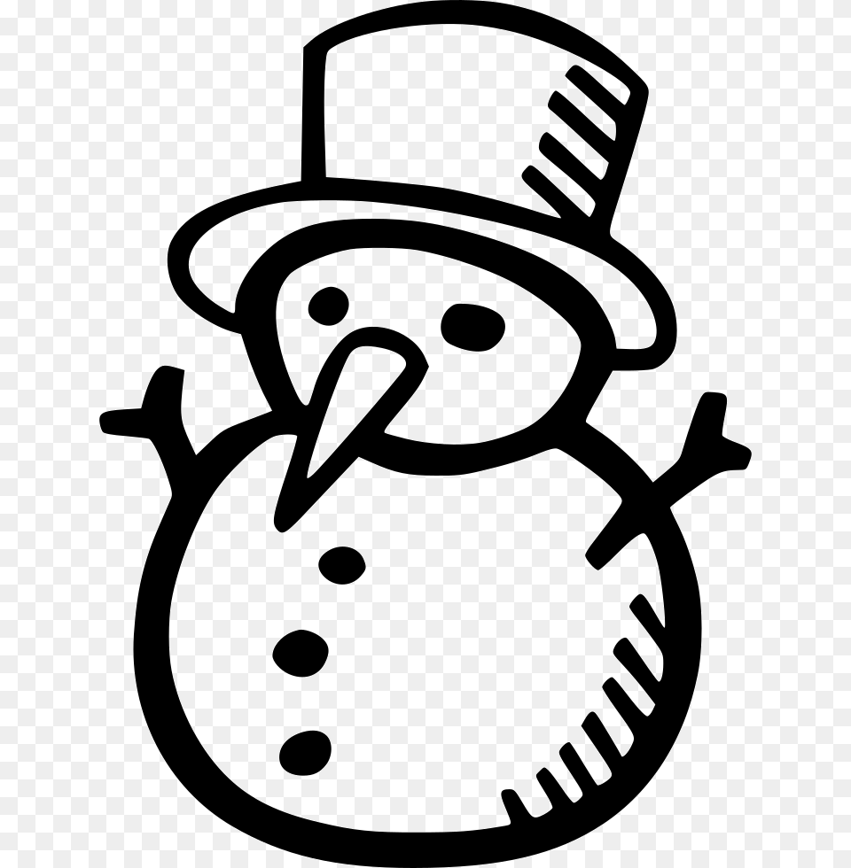 Snowman Transparent Background Black And White Snowman Clipart, Stencil, Winter, Outdoors, Nature Png