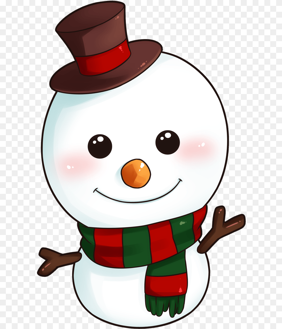 Snowman Cute Christmas Cartoon Snowman, Nature, Outdoors, Winter, Snow Free Transparent Png