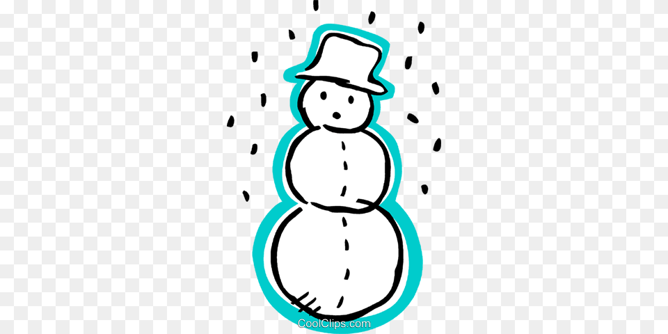 Snowman Wearing A Hat With Snow Falling Royalty Vector Clip, Nature, Outdoors, Winter, Clothing Free Transparent Png