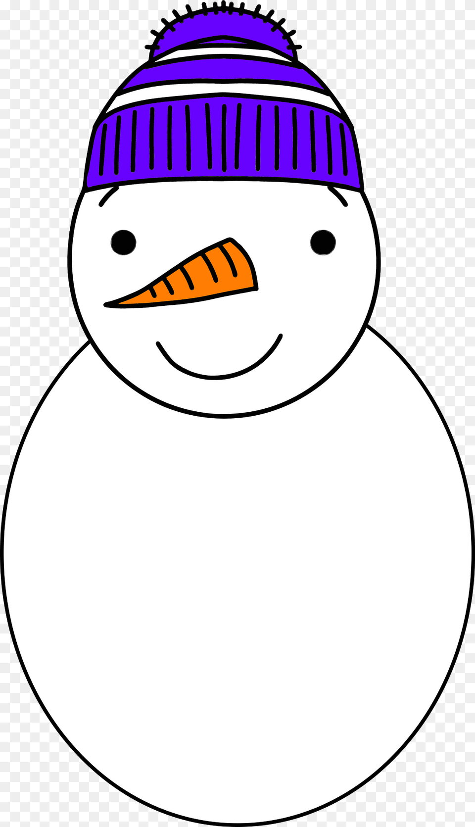 Snowman Wearing A Purple Hat Clipart, Nature, Outdoors, Winter, Snow Free Png