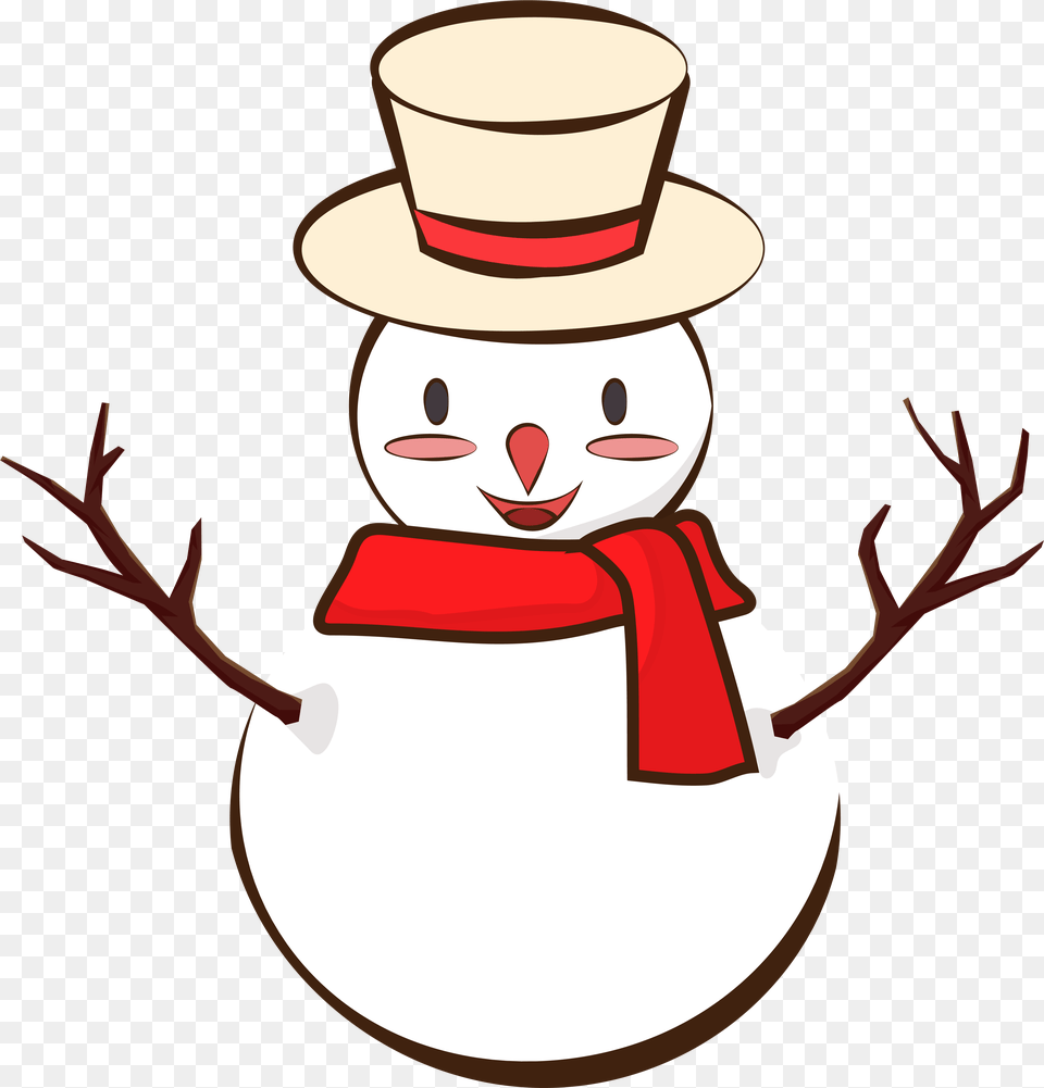 Snowman Winter Scarf Cute And Vector Image, Nature, Outdoors, Snow Free Png Download