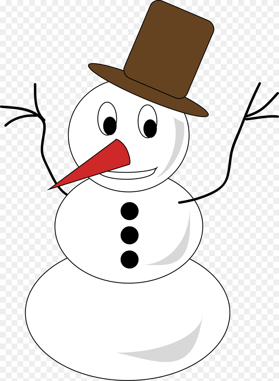 Snowman With A Brown Top Hat Clipart, Nature, Outdoors, Winter, Snow Free Transparent Png