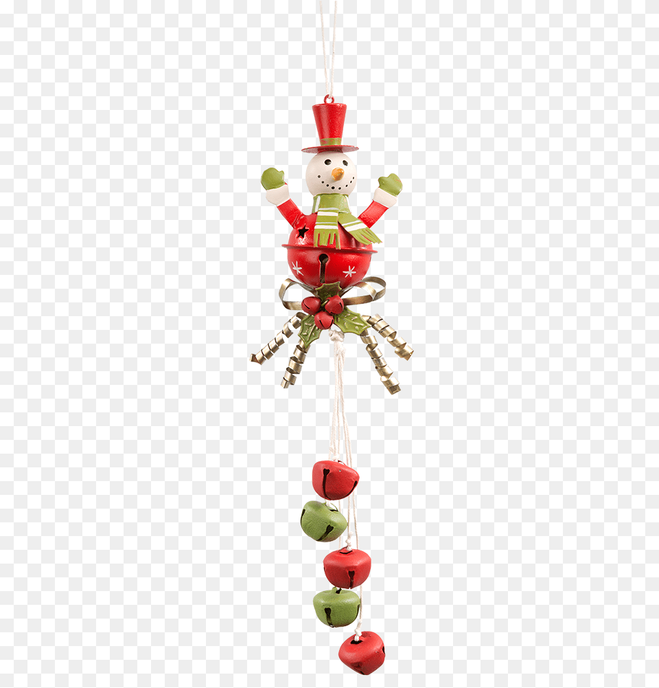 Snowman With Jingle Bells Christmas Ornament, Accessories, Nature, Outdoors, Snow Free Transparent Png