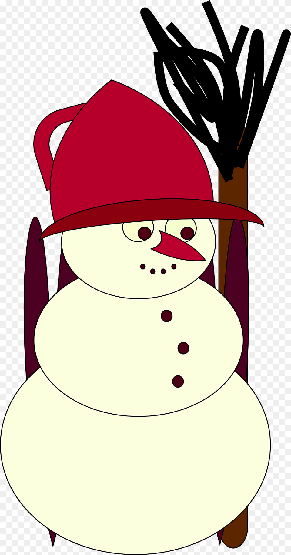 Snowman With Red Hat Clipart, Nature, Outdoors, Winter, Snow Free Transparent Png