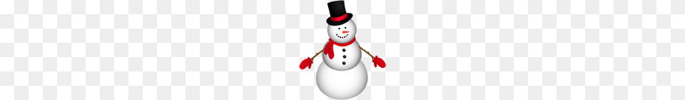 Snowman With Red Scarf Clip Art, Nature, Outdoors, Snow, Winter Free Png