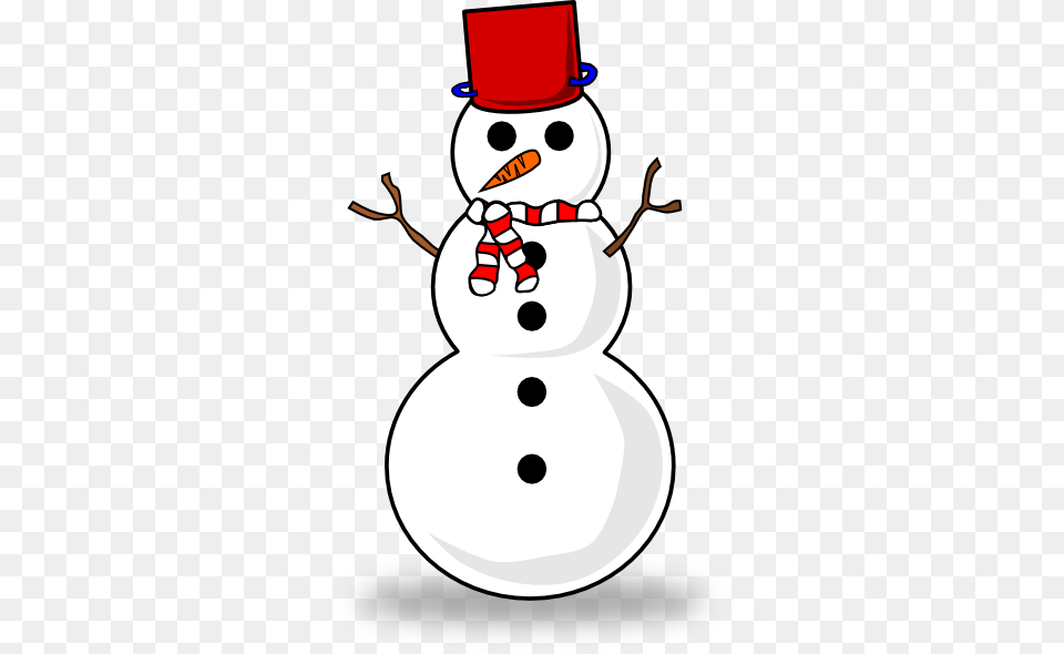 Snowman With Red Top Hat Clip Art, Nature, Outdoors, Snow, Winter Free Png Download
