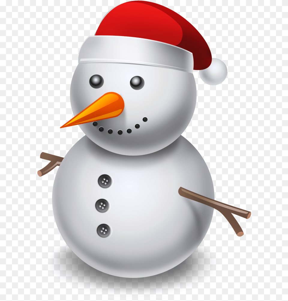 Snowman With Santa Hat, Nature, Outdoors, Winter, Snow Free Png