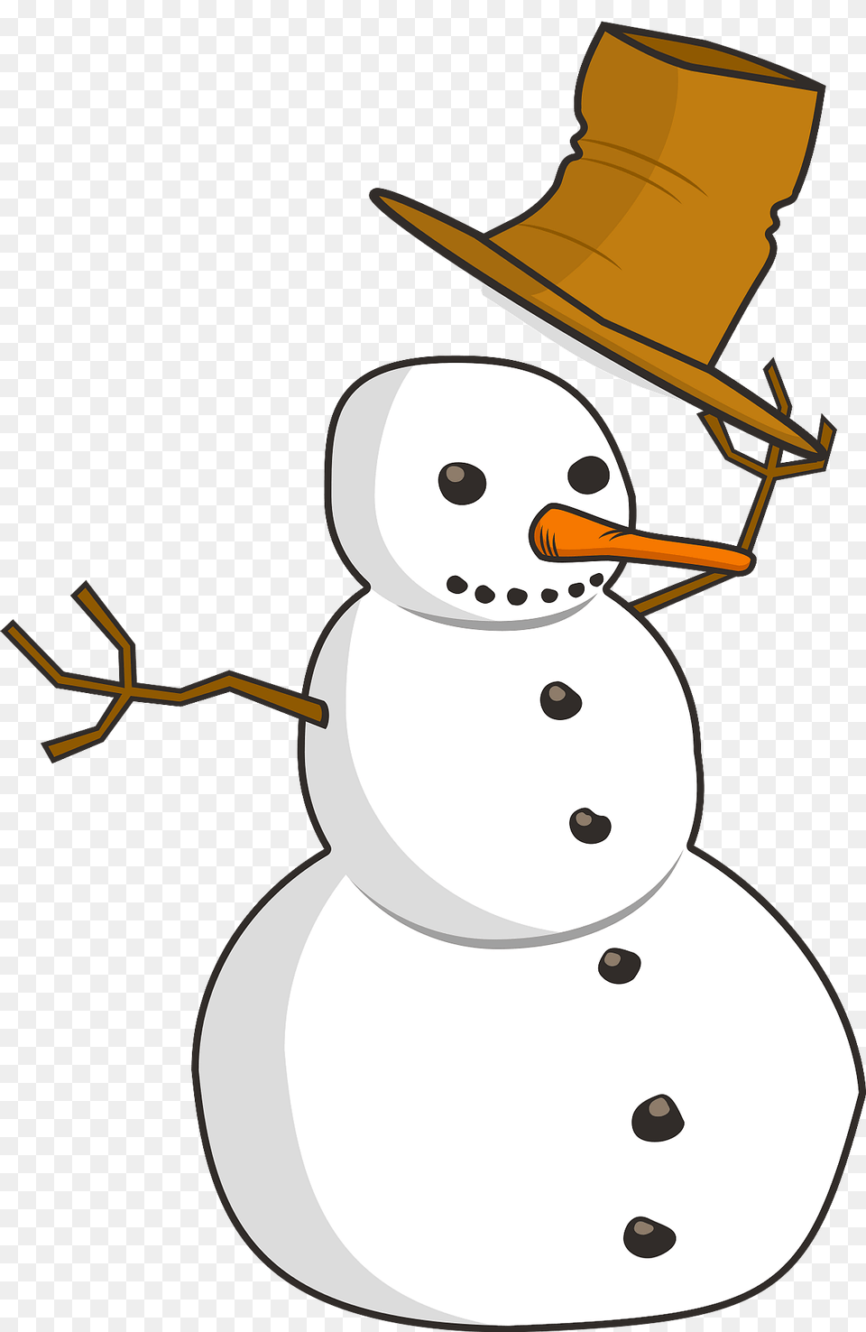 Snowman With Tipping Hat Clipart, Nature, Outdoors, Winter, Snow Free Png Download