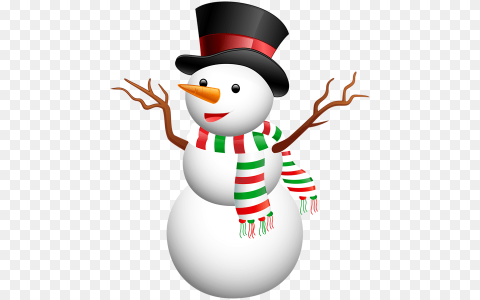 Snowman With Top Hat Clip Art, Nature, Outdoors, Winter, Snow Png