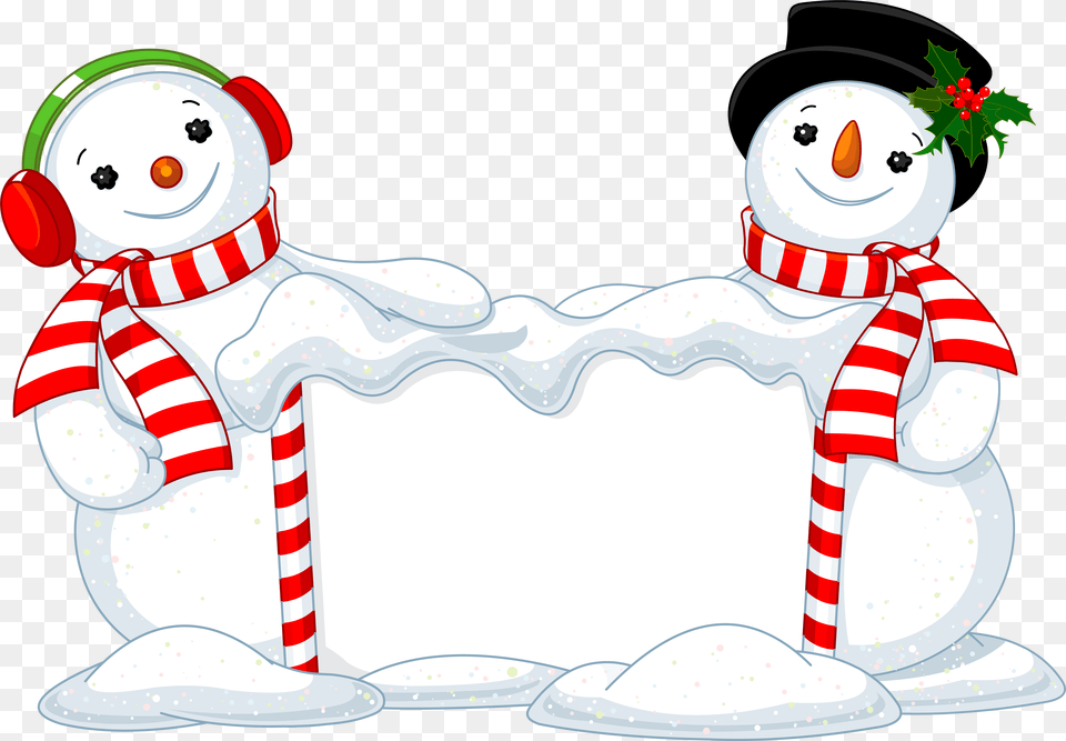 Snowmen Clipart Decoration Two Snowman Clipart, Nature, Outdoors, Winter, Snow Free Png