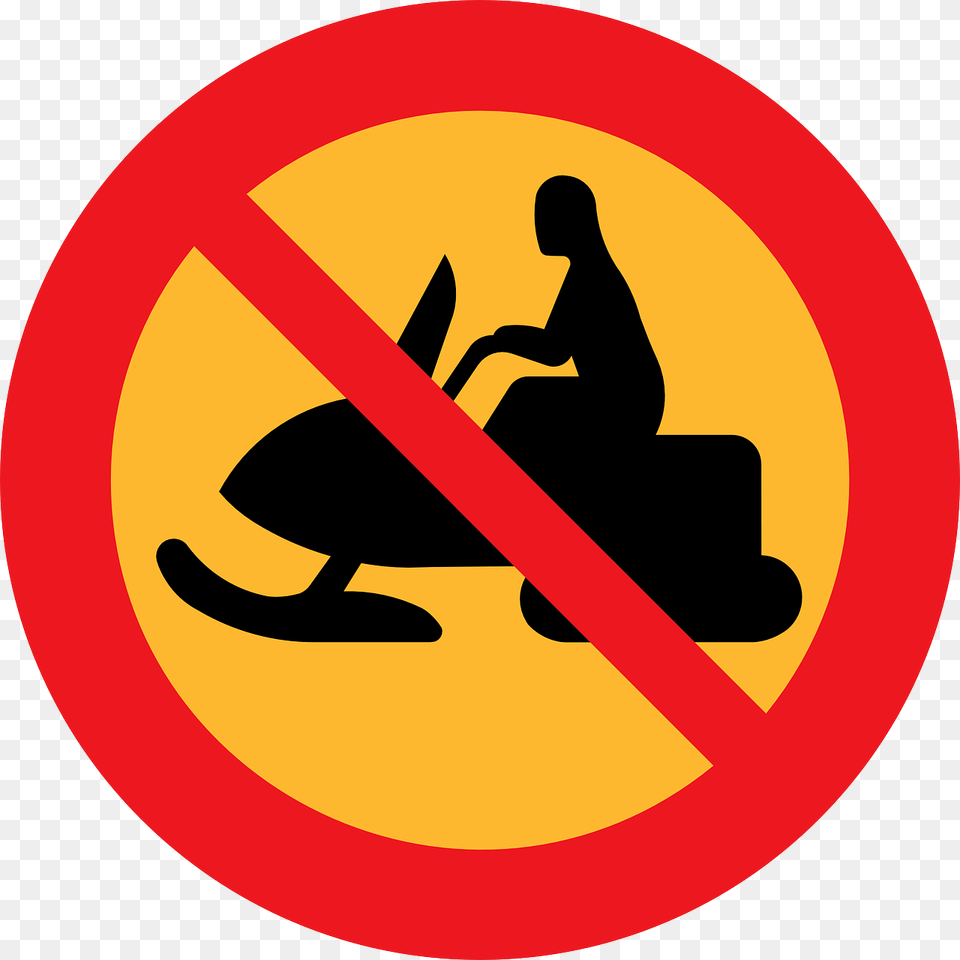 Snowmobile Prohibited Forbidden Not Allowed No Cars Clipart, Sign, Symbol, Road Sign, Adult Png Image