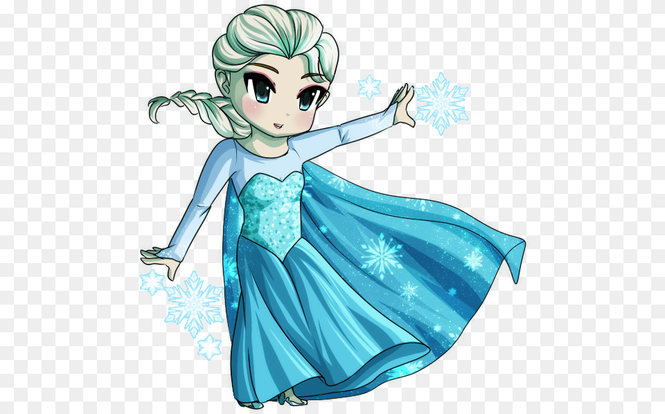 Snowqueen Drawings On Paigeeworld Elsa Chibi, Clothing, Dress, Book, Person Free Png Download