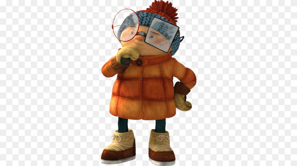 Snowsnaps Character With Big Glasses, Clothing, Coat, Baby, Person Png Image