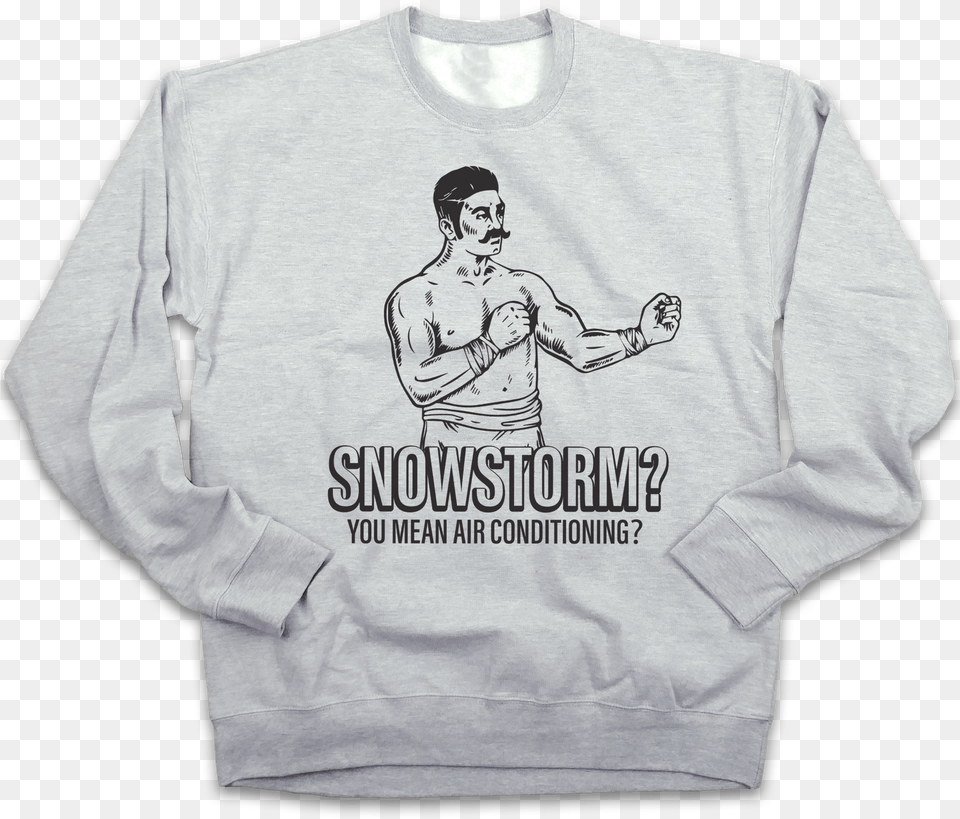 Snowstorm You Mean Air Conditioning Long Sleeved T Shirt, Clothing, Sweatshirt, Sweater, Knitwear Free Png