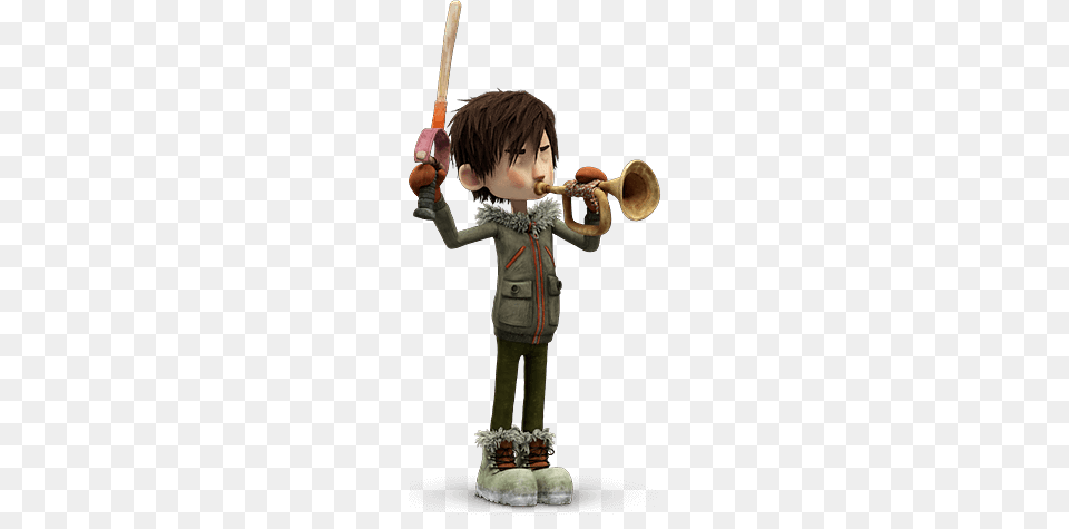 Snowtime Movie Character Luc Blowing The Trumpet, Boy, Child, Male, Person Free Transparent Png