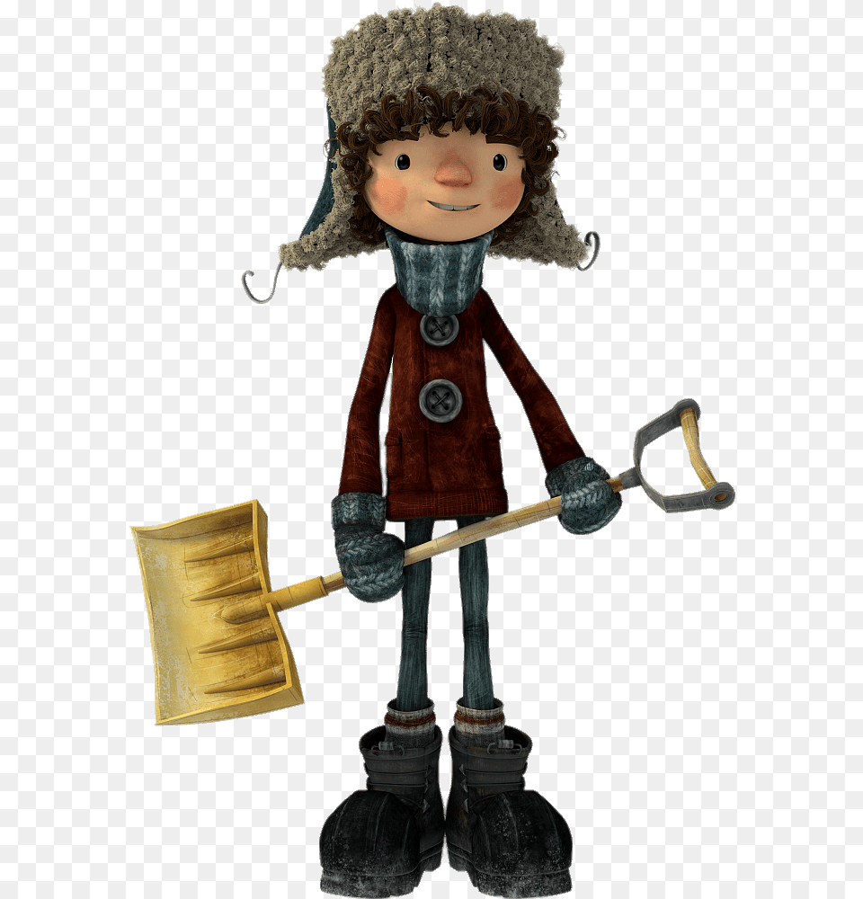 Snowtime Movie Character With Snow Shovel, Child, Female, Girl, Person Free Png Download