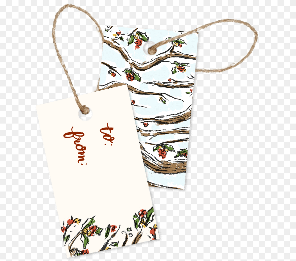 Snowy Branches Christmas Gift Tags U2013 Pack Of 10 Paper, Accessories, Bag, Handbag, Art Png