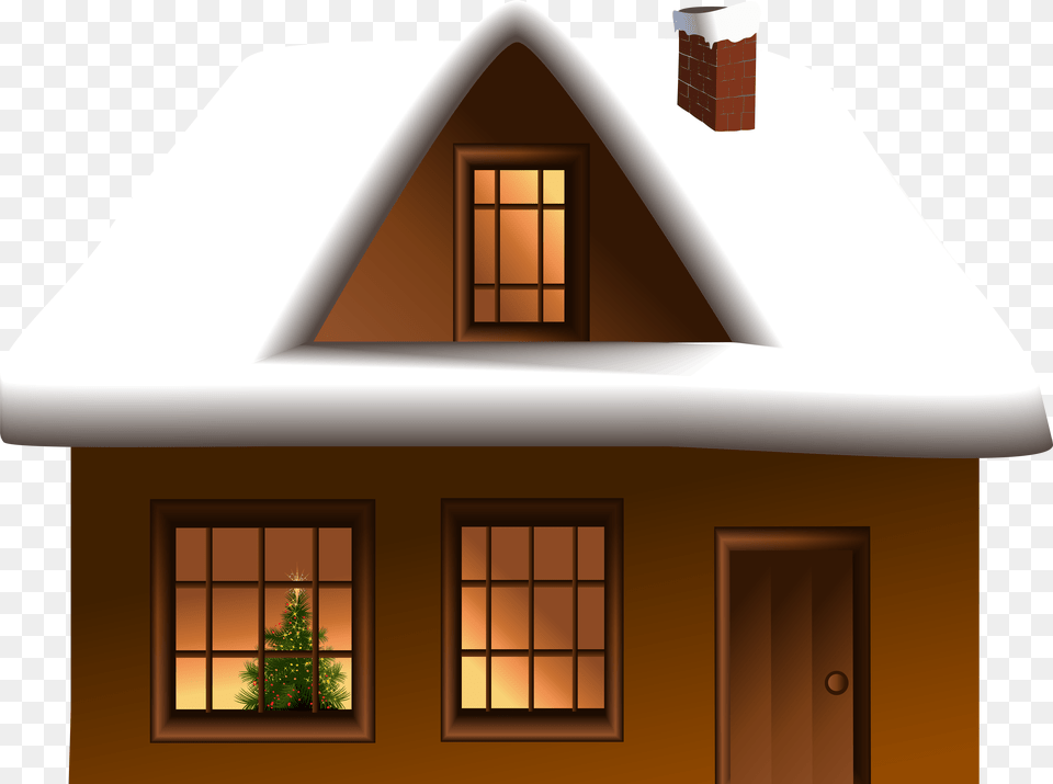 Snowy House Clipart Winter Home, Architecture, Outdoors, Shelter, Housing Free Png