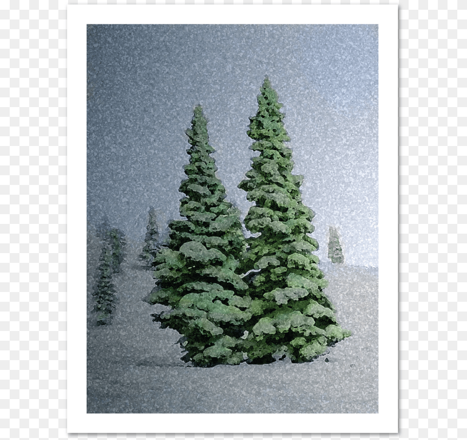 Snowy Trees Holiday Greeting Carddata Caption Christmas Tree, Conifer, Fir, Pine, Plant Png Image