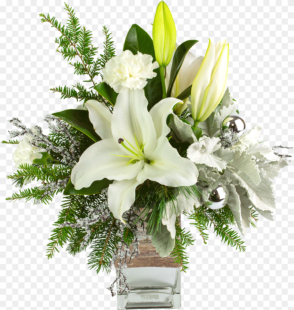Snowy White Bouquet Lily, Flower, Flower Arrangement, Flower Bouquet, Plant Png Image