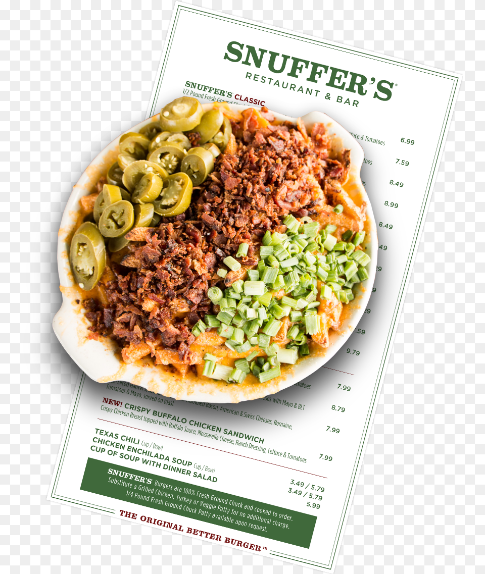 Snuffers Loaded Cheese Fries, Advertisement, Poster, Food, Plate Free Png