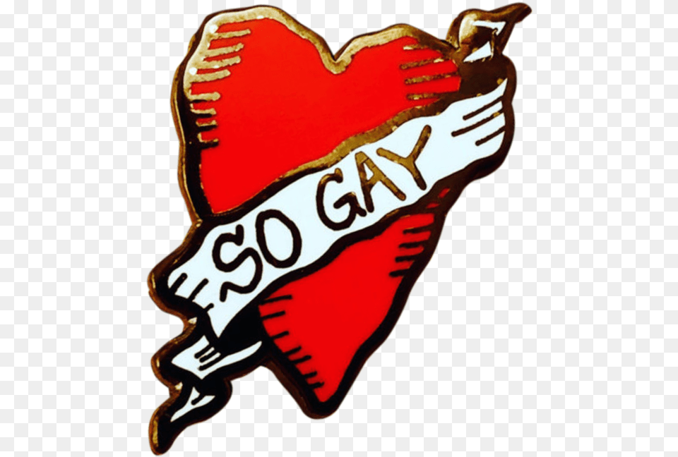 So Gay Heart Pin, Badge, Logo, Symbol Free Transparent Png