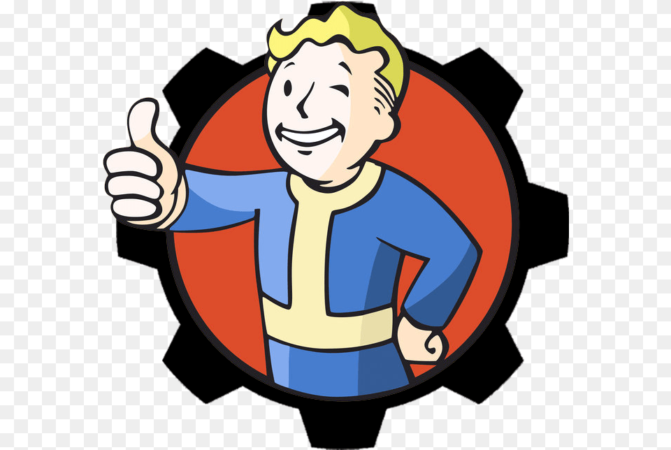 So I Added The Gear Around The Vault Boy Fallout Vault Boy Gear, Body Part, Finger, Hand, Person Png