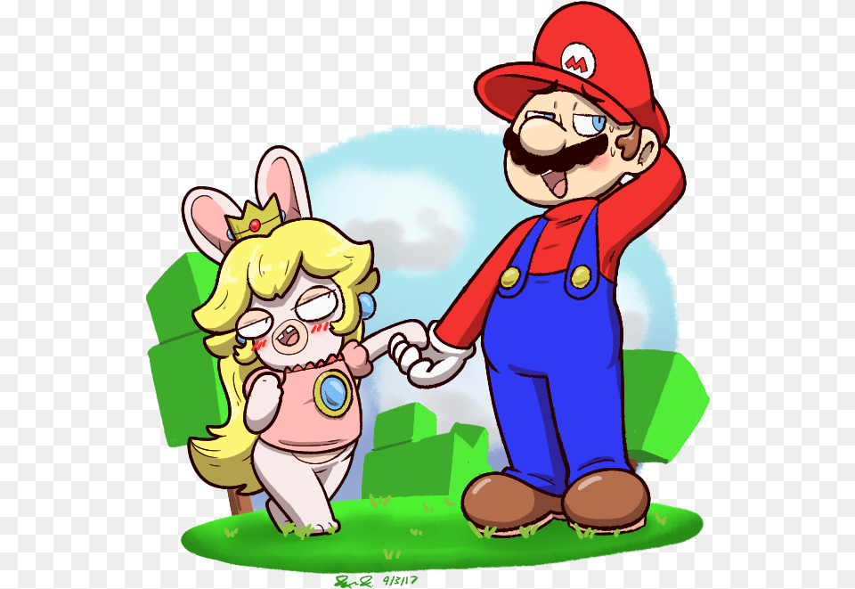 So I Like The Rabbids Game I Love Rabbid Peach Is This Rabbid Peach And Mario, Baby, Person, Face, Head Png Image