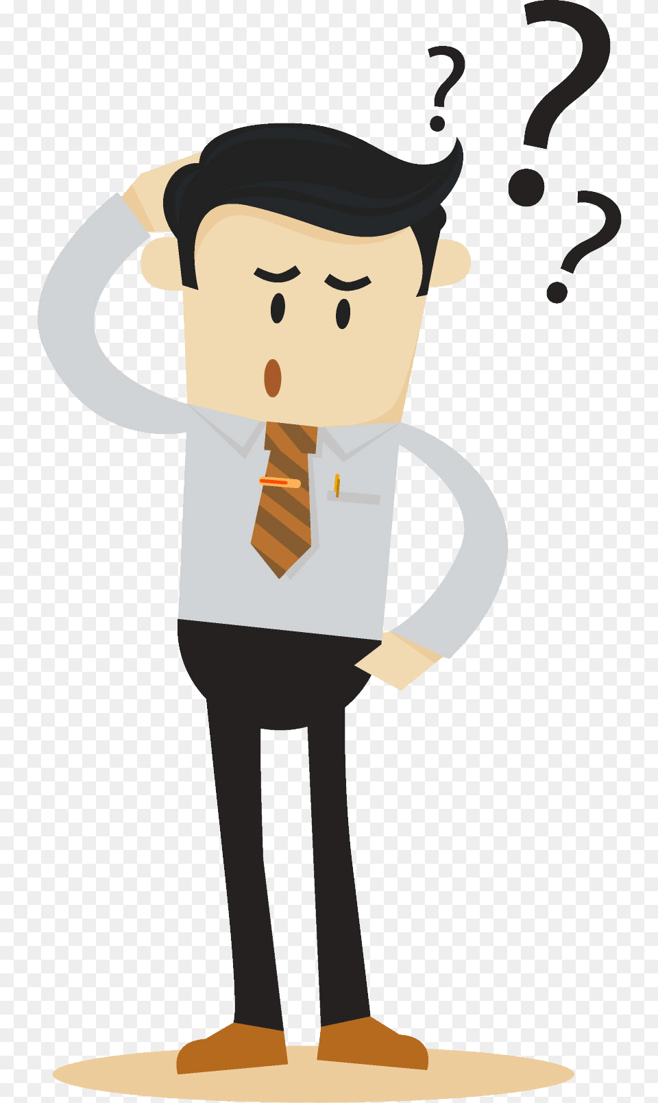 So Where Does An Honest Ethical Company Get New Business Cartoon Person Looking Confused, Accessories, Formal Wear, Tie, Face Png Image